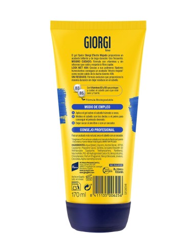Gel Giorgi Extra-Fuerte 170 ml para peinados definidos con efecto mojado