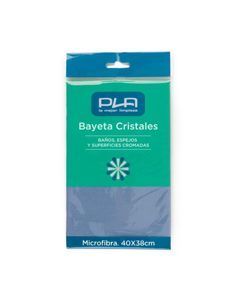 Presentación frontal en empaque de la Bayeta Cristales PLA 40x38 cm