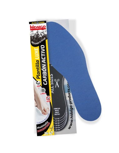 Plantilla de calzado Luxe recortable con carbón activo, antihumedad y antiodor