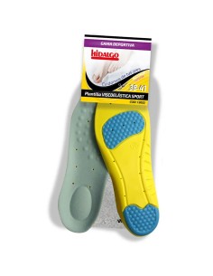 Plantilla viscoelástica Sport multitalla 38-41, amortiguación y comodidad para calzado deportivo

