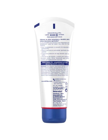 Crema de manos Nivea 3 en 1, repara, hidrata y protege sin dejar residuos