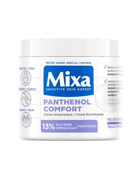 Mixa Crema Restauradora 400 ml con panthenol, hidratación profunda para piel seca y sensible

