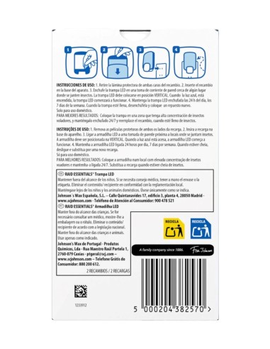 Recambios adhesivos RAID Essentials para atrapar insectos sin biocidas