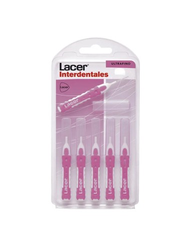 Pack 6 cepillos interdentales Lacer rectos ultrafinos 0,45 mm