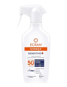Leche protectora Ecran Sunnique Sensitive SPF50+ pistola.