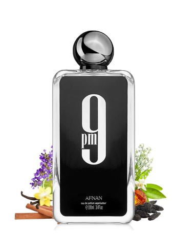 Perfume de hombre Afnan 9PM, fragancia oriental amaderada.
