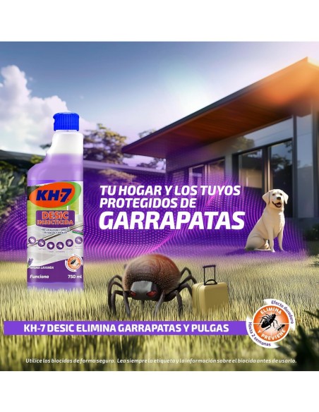 KH-7 Desic Insecticida Fregasuelos 750 ml con aroma lavanda y acción duradera.