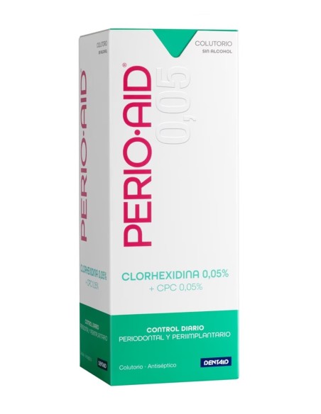 Enjuague bucal Perio-Aid con clorhexidina para encías.