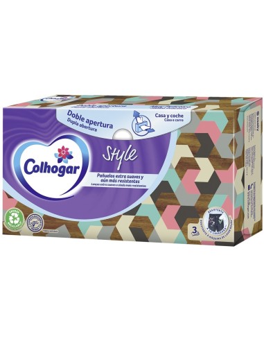 Pañuelos de papel Colhogar de 3 capas, caja de 66 unidades.