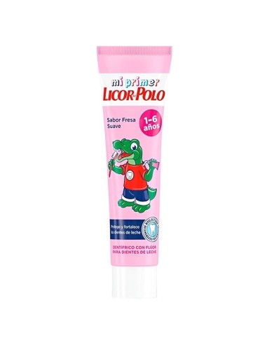 Pasta de dientes infantil Licor del Polo Junior sabor fresa.