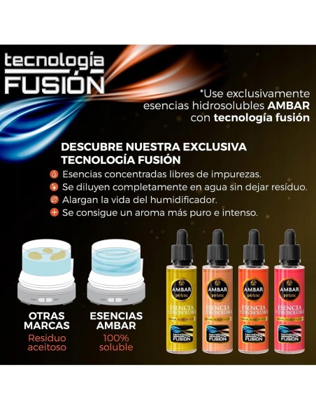 Humidificador ultrasónico Ambar con luz LED.