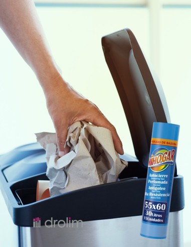 Bolsas de basura Mihogar con autocierre para el hogar.