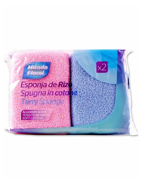 Mundo Floral Esponja de Baño Rizo Toalla de algodón (2 unidades).
