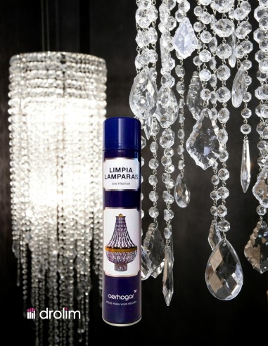 Spray limpiador Aerhogar para lámparas, efecto brillante sin frotar.