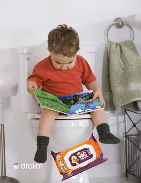 Papel higiénico húmedo para niños Enya con tapa.