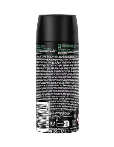 Desodorante en aerosol Axe Emerald Geranium para hombre.