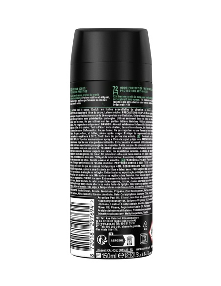 Desodorante en aerosol Axe Emerald Geranium para hombre.