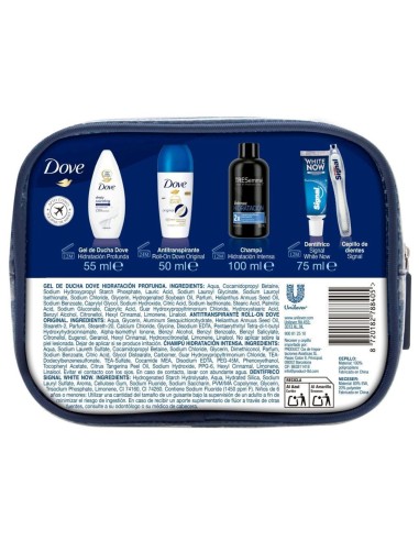 Set de baño y cuidado personal Dove para mujer.