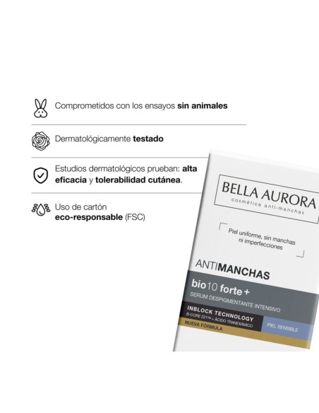 Tratamiento facial antimanchas Bella Aurora de 30 ml.