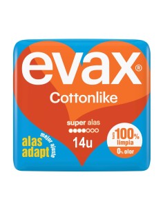 EVAX COTTONLIKE COMPRESA SUPER CON ALAS 14 UDS