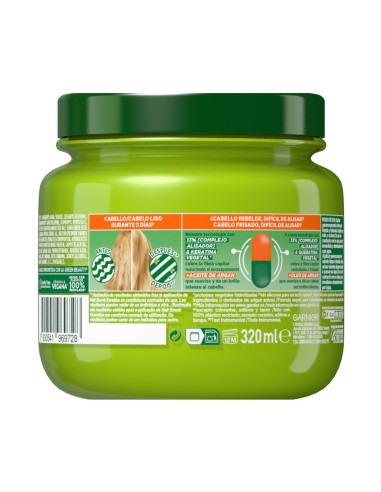 Mascarilla capilar Fructis Hair Bomb Queratina para pelo liso.
