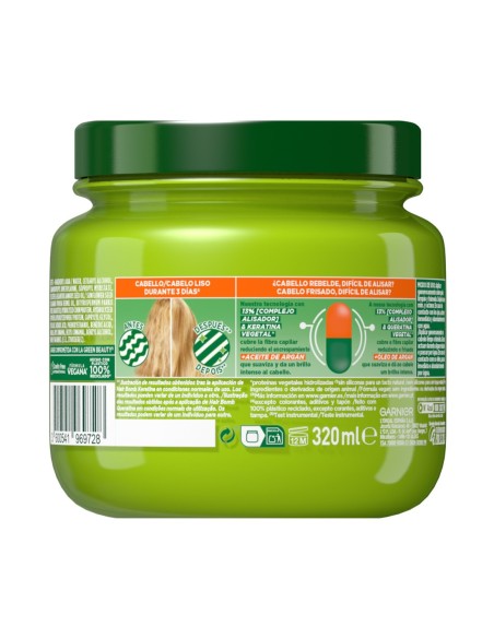 Mascarilla capilar Fructis Hair Bomb Queratina para pelo liso.