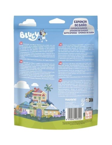 Esponja suave para niños con diseño de Bluey.