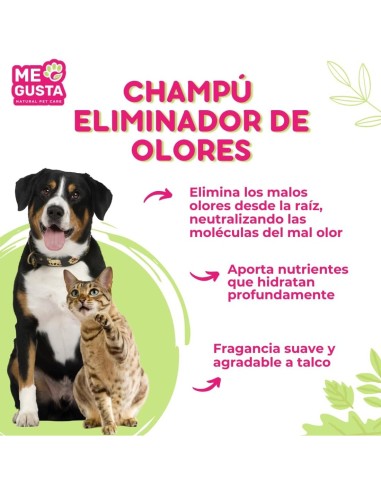 Envase de champú Me Gusta 300ml para higiene canina y felina.