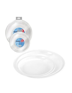 Plato Reutilizable Blanco de 22 cm - Pack 25 unidades.
