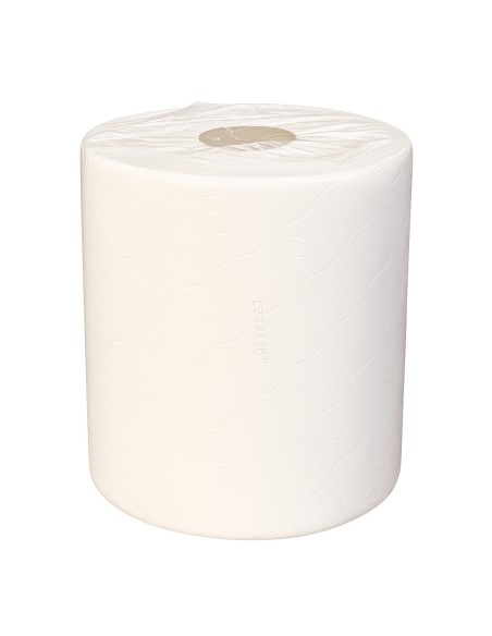 Rollo de Papel Secamanos Industrial Levian de Celulosa Blanca, 2 Capas y 130 Metros