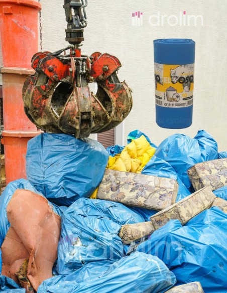 Saco basura El Oso 120L, 85x105 cm, rollo 10 uds.