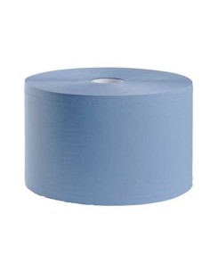 Rollo papel industrial 2 capas azul limpieza profesional.
