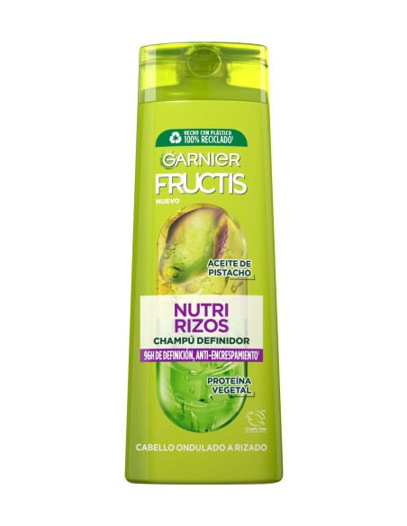 Botella de champú Garnier Fructis Nutri Rizos de 360 ml para cabello ondulado a rizado