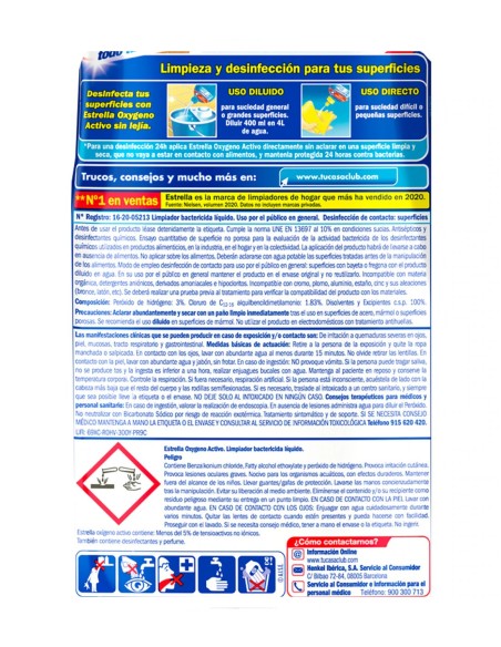 Etiqueta Posterior Limpiador Estrella 1100ml.