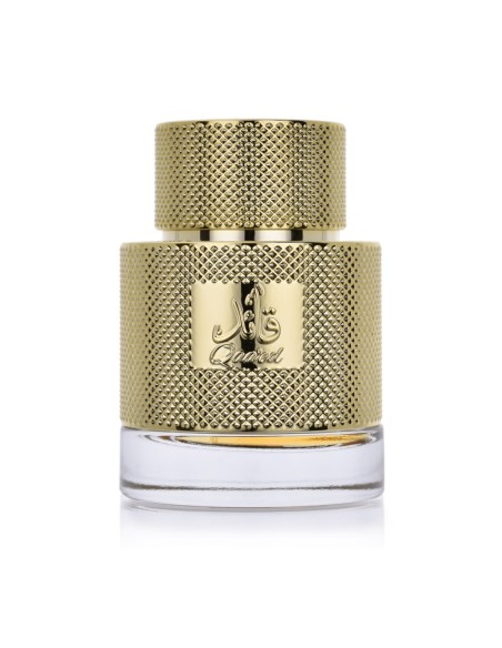 Perfume Lattafa Qaaed Eau de Parfum 100 ml con textura dorada