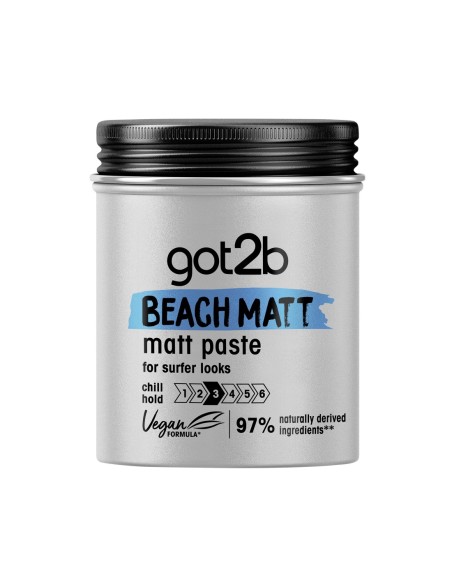 Got2b pasta Beach Matt de 100 ml para un peinado surfero con acabado mate.