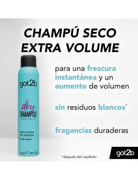 Got2b de 200 ml para un look limpio y con volumen extra sin usar agua.
