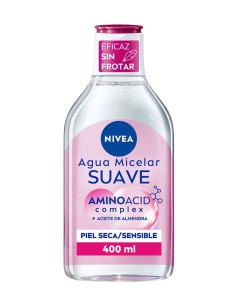 Nivea agua micelar de 400 ml para piel sensible, con aceite de almendras.