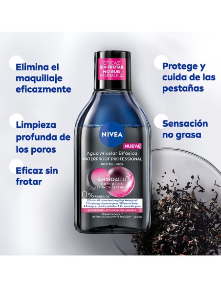 Desmaquillante Nivea de 400 ml, ideal para una limpieza profunda de la piel.