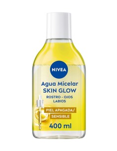 Nivea agua micelar Skin Glow de 400 ml, para un rostro limpio y luminoso.