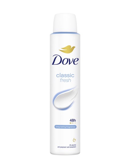 DOVE DESODORANTE SPRAY 200 ML CLASSIC 0% ACOLHOL Y ALUMINIO