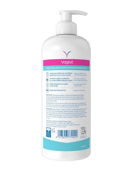 VAGISIL GEL INTIMO SENSITIVE 500 ML DOSIFICADOR