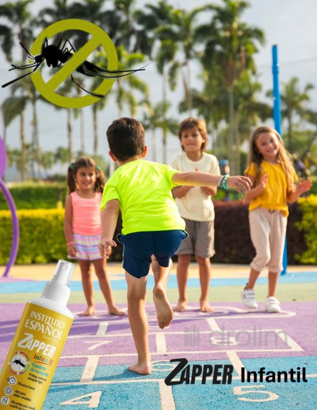 Repelente mosquitos niños Zapper protección spray.
