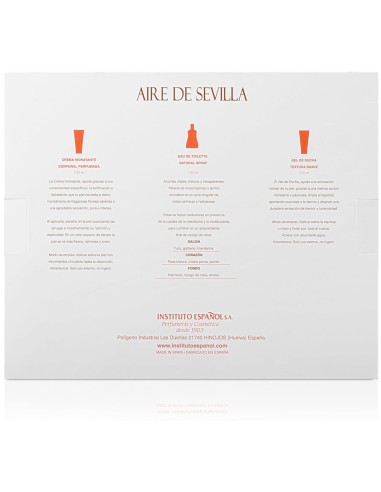 Colonia y cosmética corporal Aire de Sevilla.