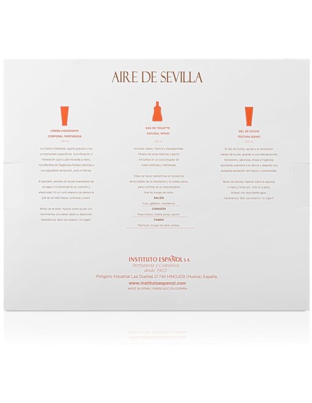 Colonia y cosmética corporal Aire de Sevilla.