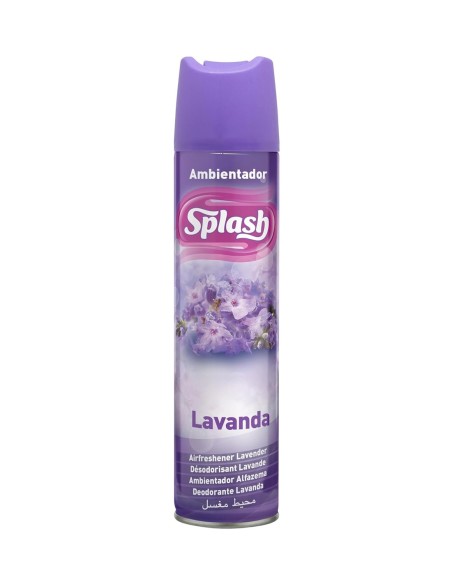 Ambientador en spray Splash con fragancia a lavanda.