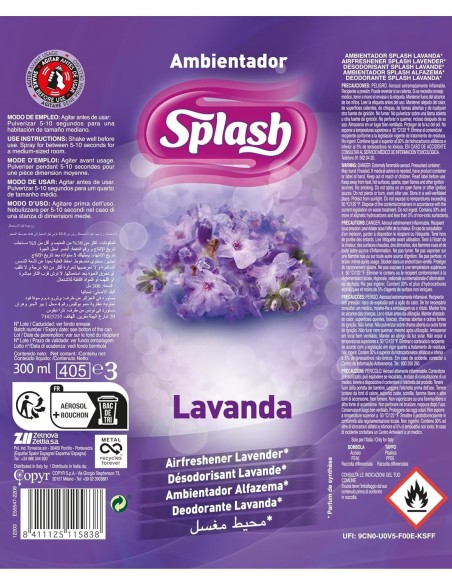 Ambientador de lavanda que elimina olores.