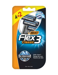 Maquinilla de afeitar BIC Flex3 desechable.