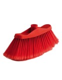 ESCOBA COLOR ROJO CURVA SIN MANGO FIBRA SUAVE