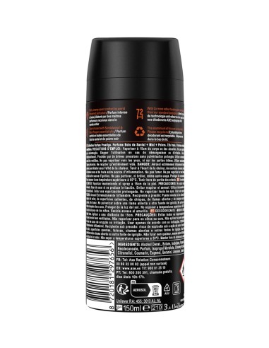 Envase de desodorante en spray Axe Copper Santal 150ml